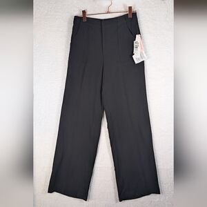 393-Aqua Black Wide Leg Women's Pants